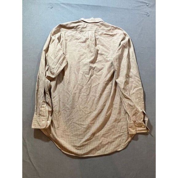 Ralph Lauren Shirt Adult XL 16 34/35 Beige Check‎ Long Sleeve Button Up Mens. - Picture 7 of 10